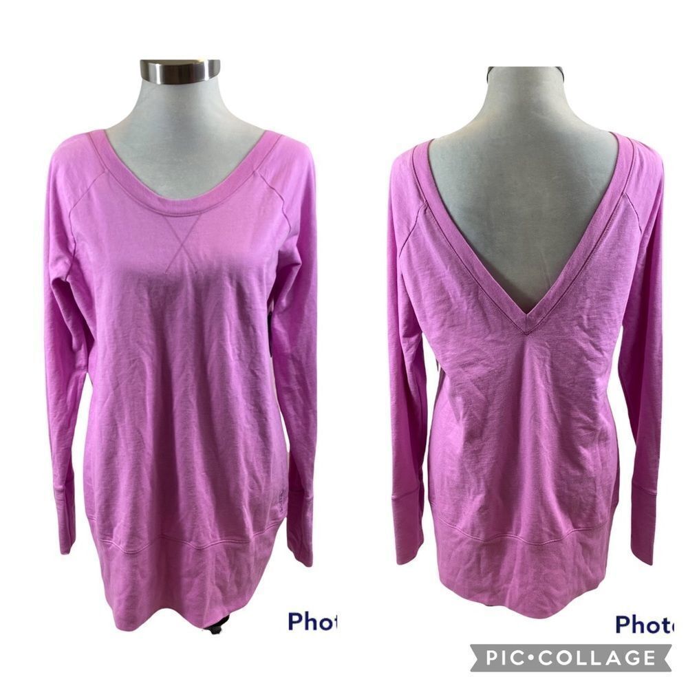 New with Tags Ladies Reebok French Terry‎ Open Back Tunic in Purple Taffy Large